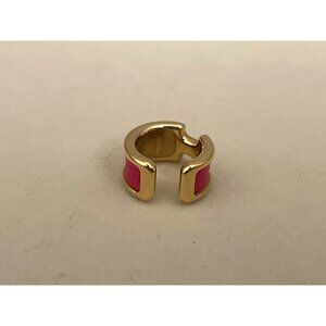 Hermès Pink Enamel & Gold Plated Clic Ear Cuff